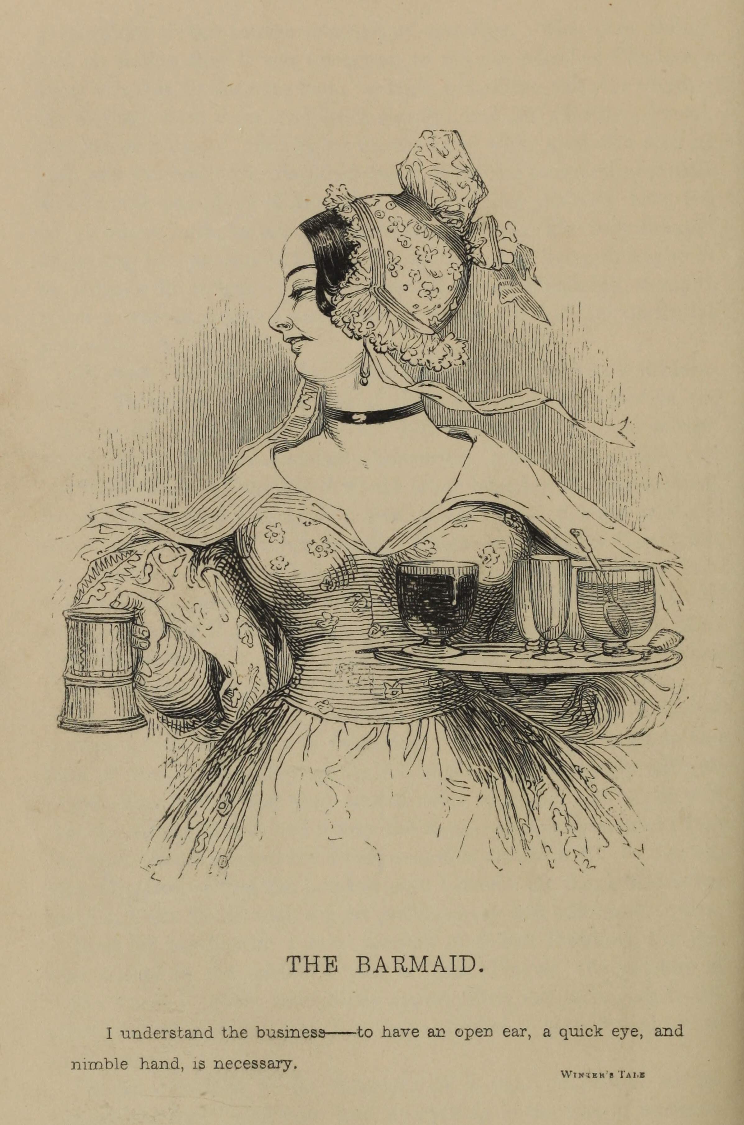 The Barmaid Old Book Illustrations