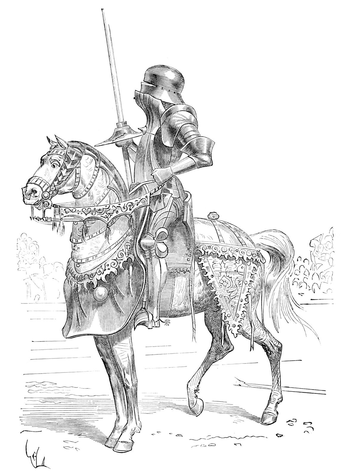 Rennzeug—Jousting Armor – Old Book Illustrations