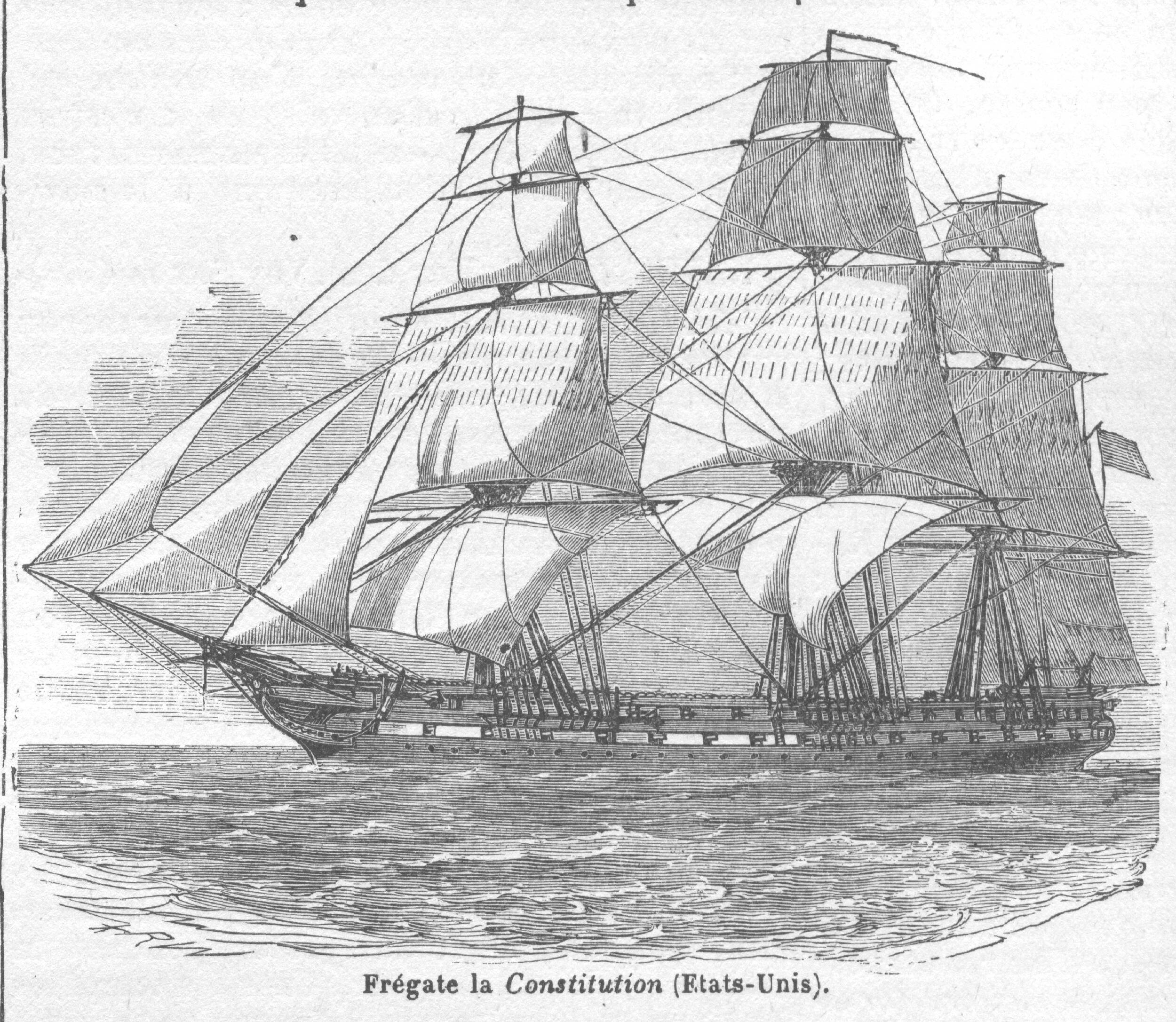 Frigate USS Constitution – Old Book Illustrations