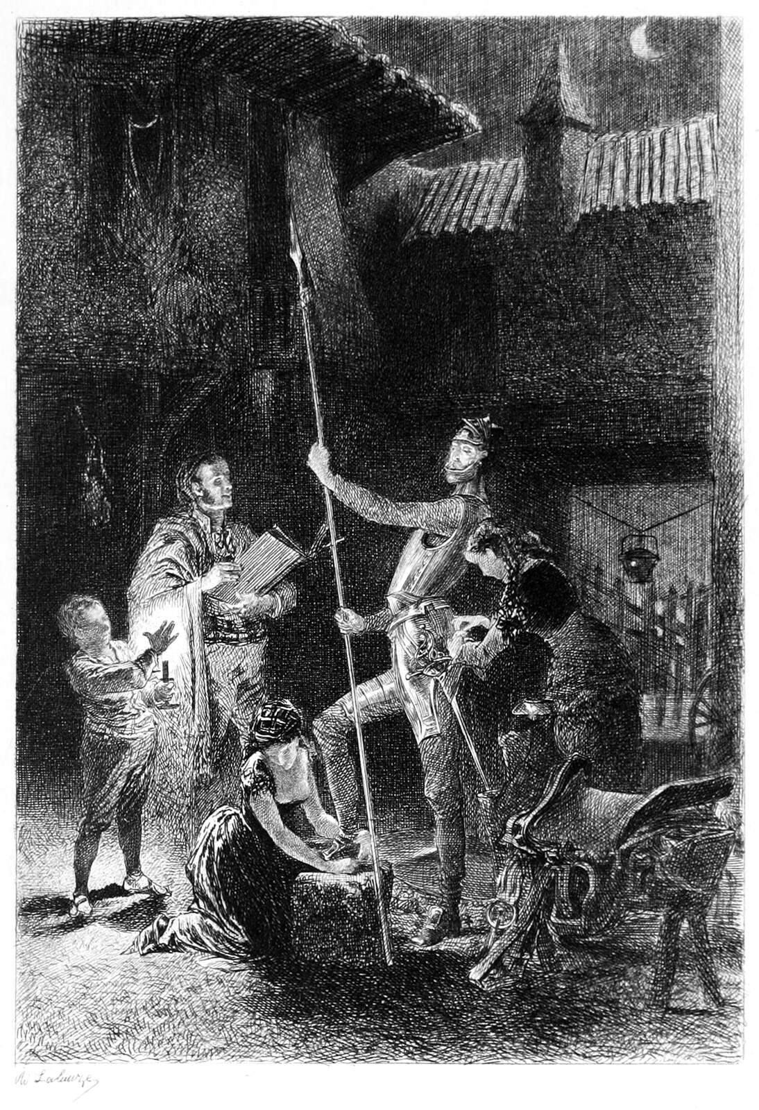 Don Quixote Knighted Old Book Illustrations