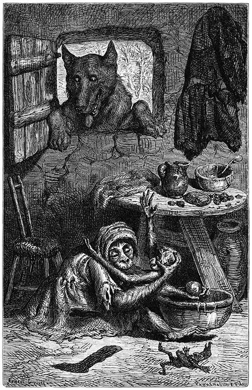 The Nurse and the Wolf – Old Book Illustrations